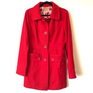 Tulle Anthropologie Red Wool Jacket Size L